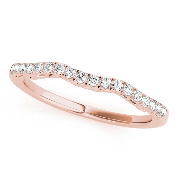 U-Prong Curved Wedding Band (0.2 ct. tw.), Front view in rose gold