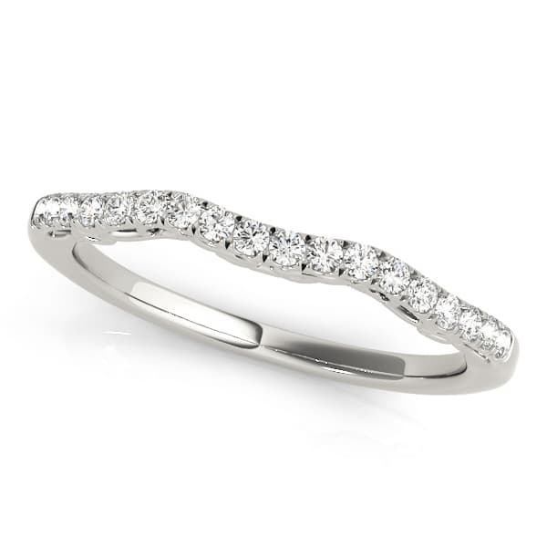 U-Prong Curved Wedding Band — View 1