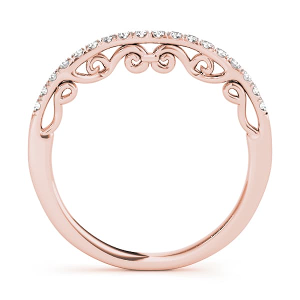 U-Prong Curved Wedding Band (0.2 ct. tw.), Side view in rose gold
