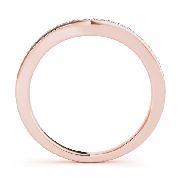 Prong In Channel Curved Wedding Bands (0.16 ct. tw.), Side view in rose gold