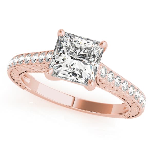 Trellis Engagement Ring, style 50799, Front view in rose gold