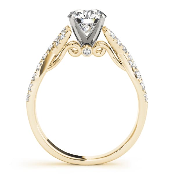 Twisted Multi Row Engagement Ring, style 50800, Side view in yellow gold