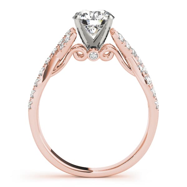 Twisted Multi Row Engagement Ring, style 50800, Side view in rose gold