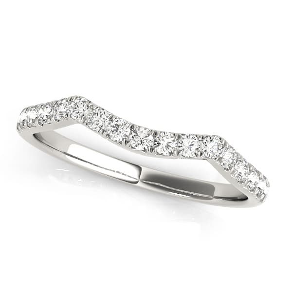 Curved Split Prong Wedding Band — View 1