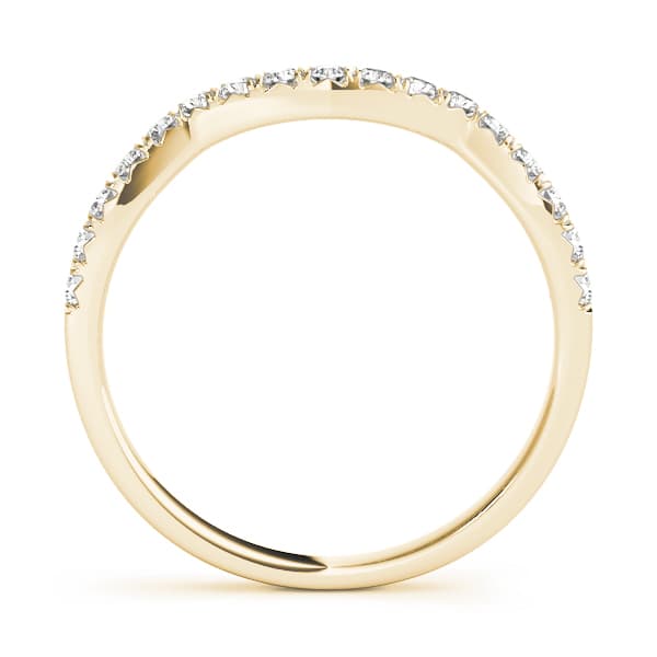 Curved Split Prong Wedding Band (1/4 ct. tw.), Side view in yellow gold
