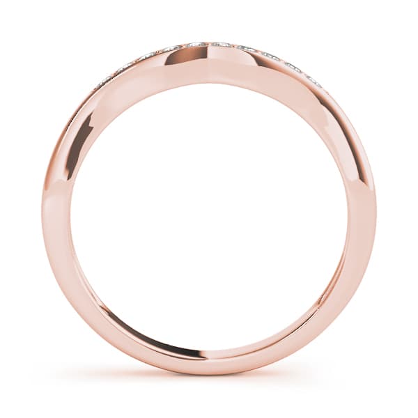 Curved Wedding Band (0.06 ct. tw.), Side view in rose gold
