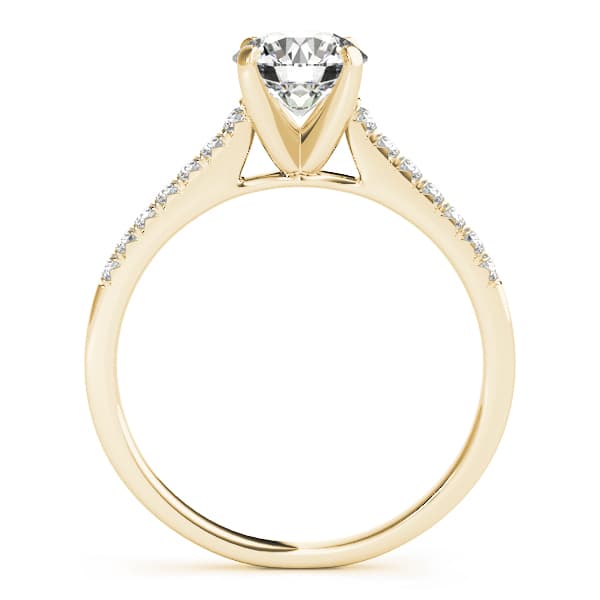 Single Row Prong Set Engagement Ring, style 50804, Side view in yellow gold