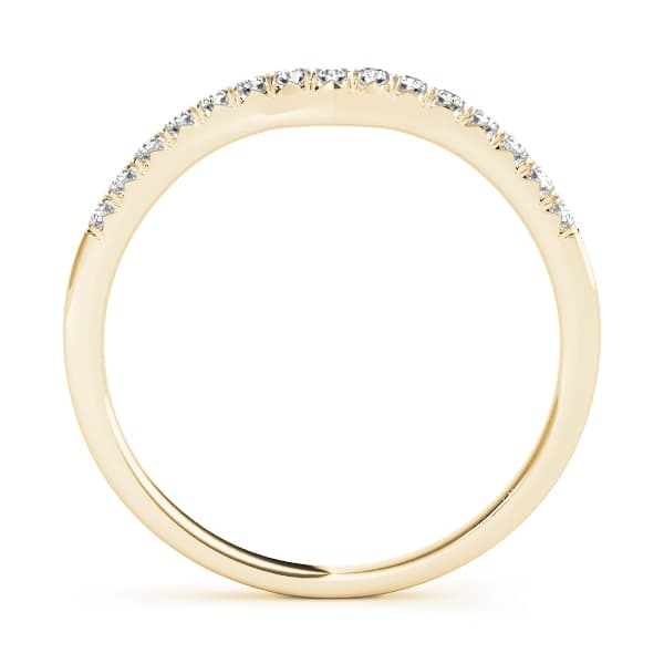 Curved Wedding Band (1/8 ct. tw.), Side view in yellow gold
