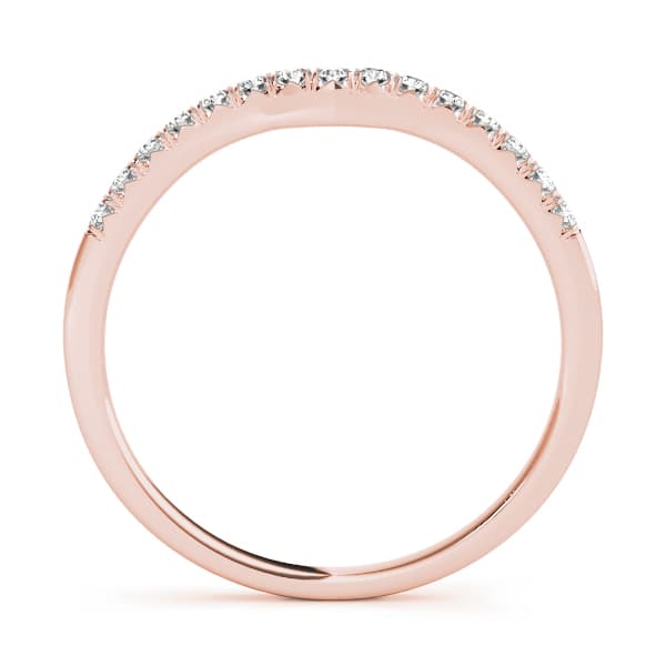 Curved Wedding Band (1/8 ct. tw.), Side view in rose gold
