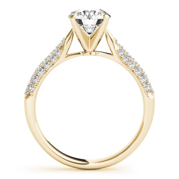 Multi-Row Pavé Set Engagement Ring, style 50805, Side view in yellow gold