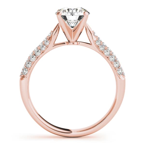 Multi-Row Pavé Set Engagement Ring, style 50805, Side view in rose gold