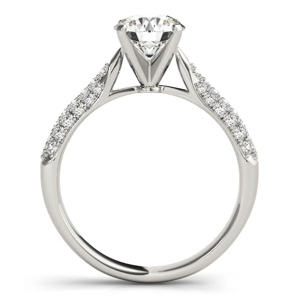 Multi-Row Pavé Set Engagement Ring, style 50805, Side view in white gold or platinum