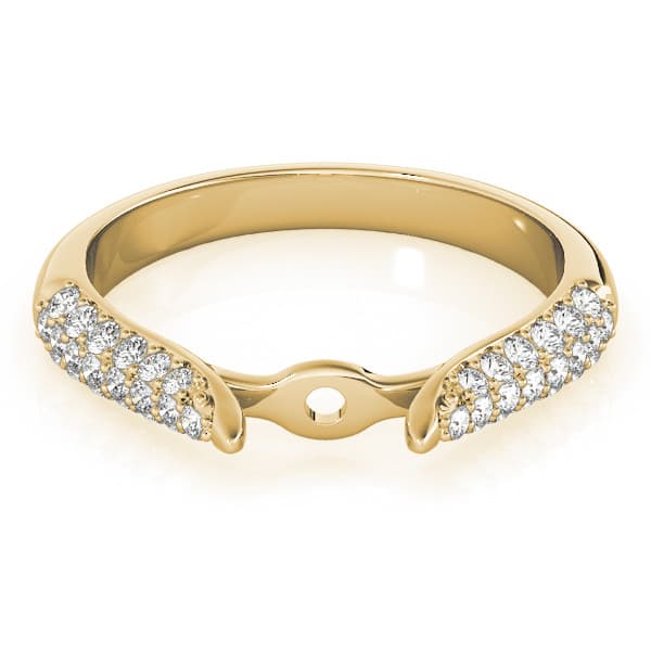 Multi-Row Pavé Set Engagement Ring, style 50805, Top view in yellow gold
