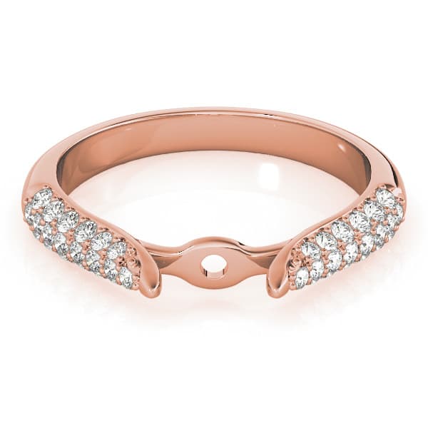 Multi-Row Pavé Set Engagement Ring, style 50805, Top view in rose gold