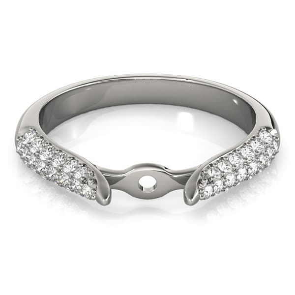Multi-Row Pavé Set Engagement Ring, style 50805, Top view in white gold or platinum