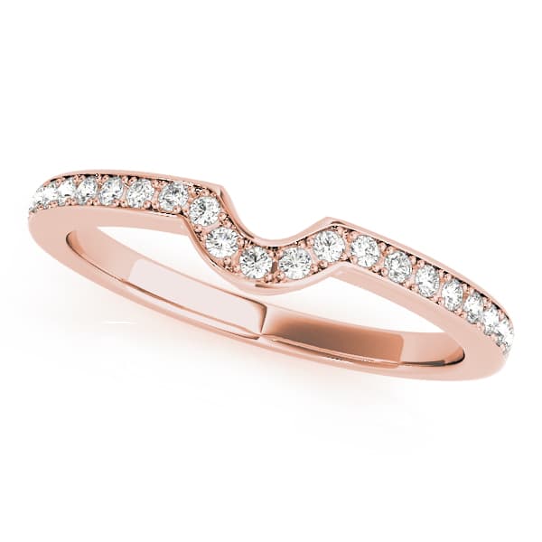 Prong Set Wedding Bands (1/8 ct. tw.), Front view in rose gold