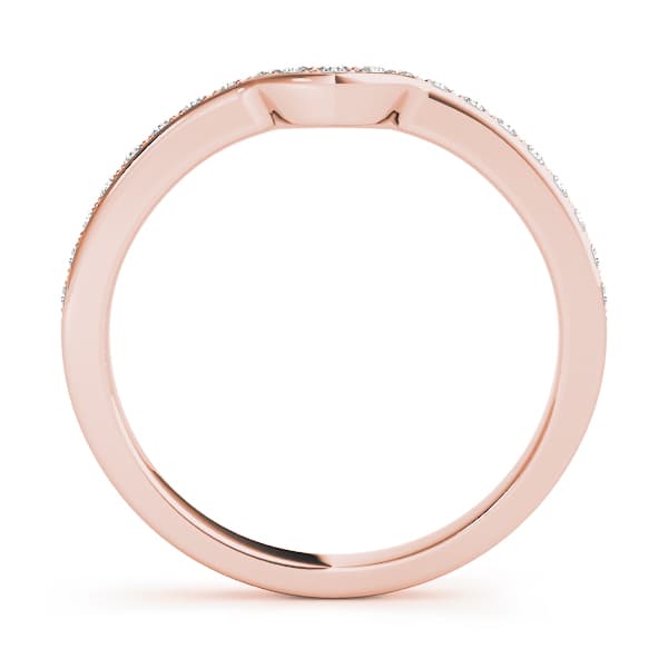 Prong Set Wedding Bands (1/8 ct. tw.), Side view in rose gold