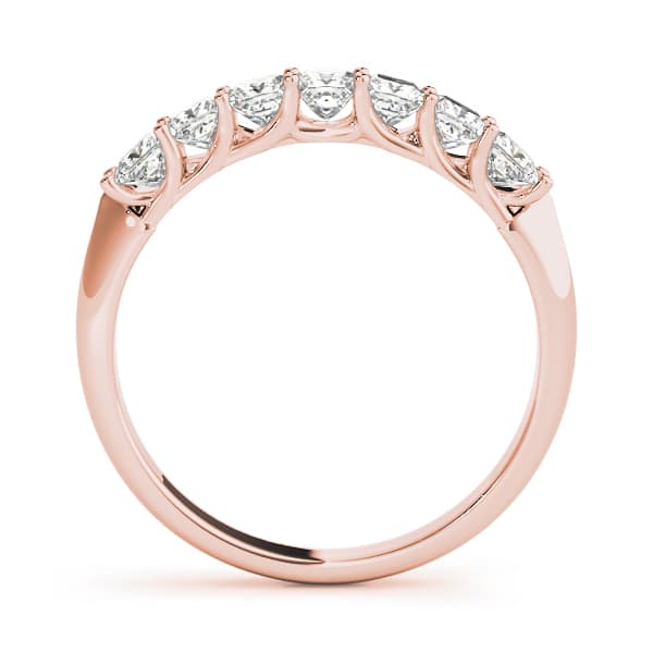 7-Stone Princess Cut Wedding Band (0.7 ct. tw.), Side view in rose gold