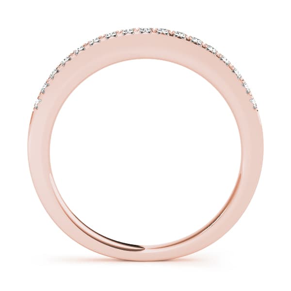 French Cut Wedding Band (0.17 ct. tw.), Side view in rose gold