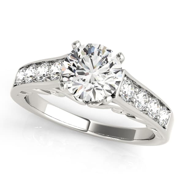 Single Row Prong In Channel Engagement Ring — style 50811 in 10k White Gold