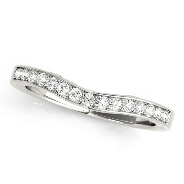 Prong In Channel Curved Wedding Bands — View 1