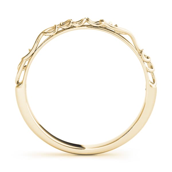 Vintage Inspired Wedding Band, Side view in yellow gold