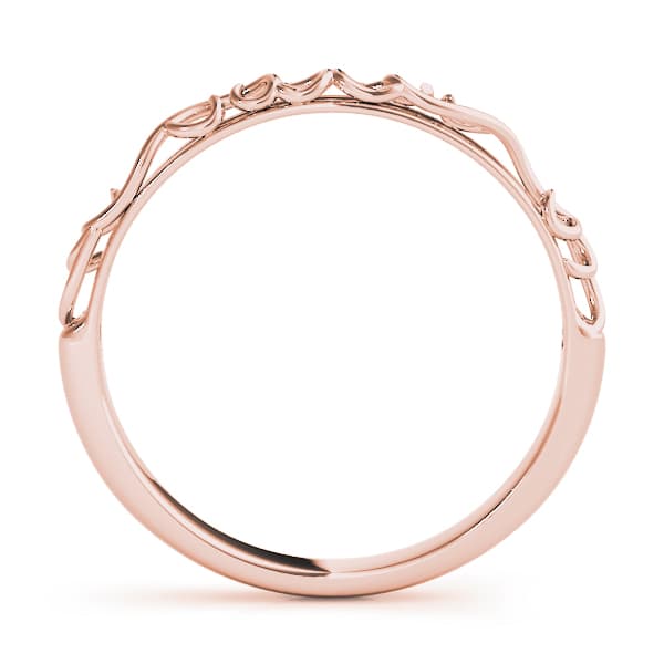 Vintage Inspired Wedding Band, Side view in rose gold