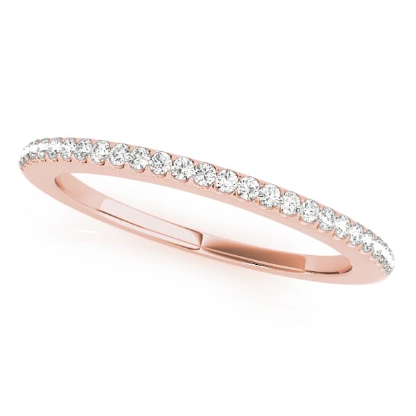 Shared Prong Wedding Band (1/8 ct. tw.), Front view in rose gold