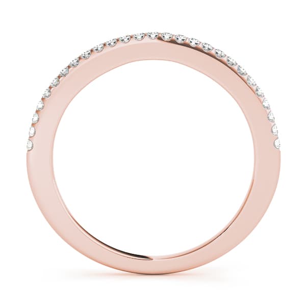 Shared Prong Wedding Band (1/8 ct. tw.), Side view in rose gold