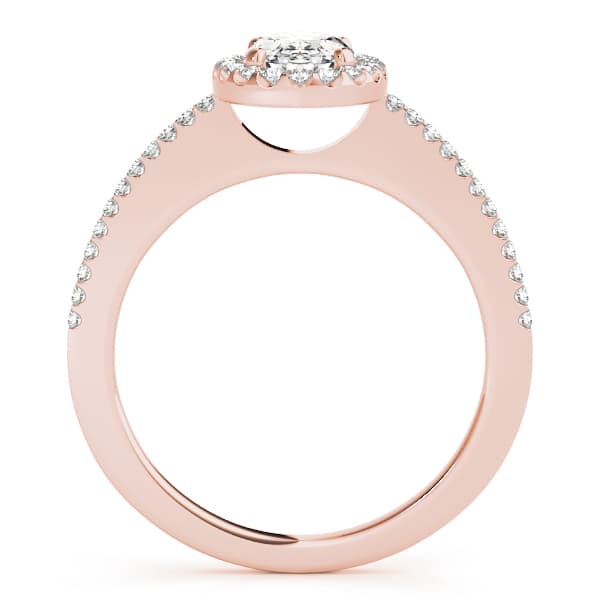 Single Row Oval Engagement Ring, style 50816, Side view in rose gold