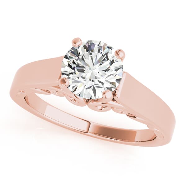 Cathedral Prong Set Engagement Ring, style 50817, Front view in rose gold