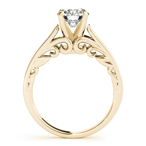 Cathedral Prong Set Engagement Ring, style 50817, Side view in yellow gold