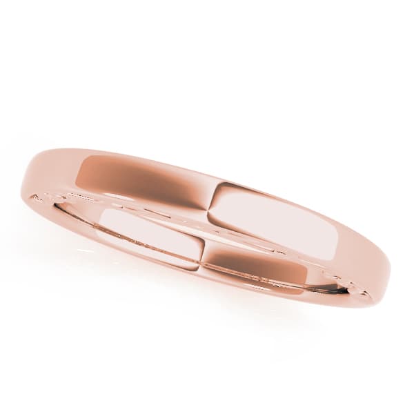 Side Scroll Filigree Wedding Band, Front view in rose gold