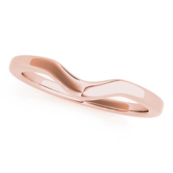 Curved Wedding Band, Front view in rose gold