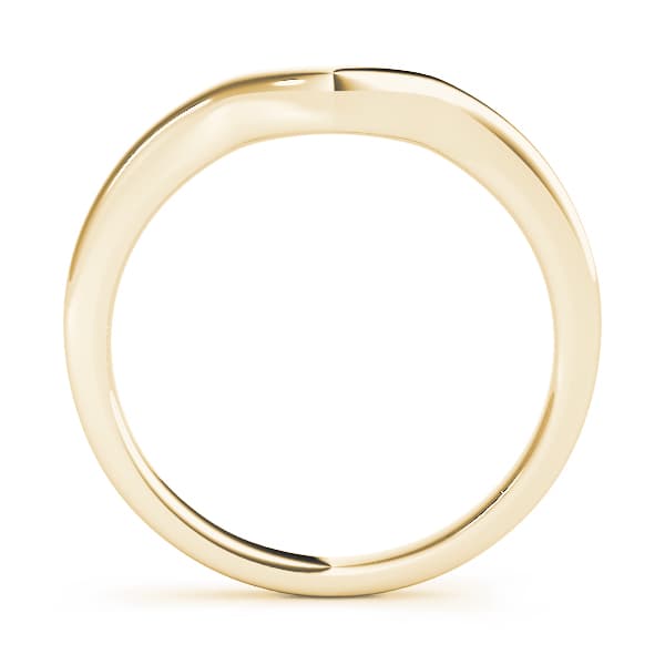 Curved Wedding Band, Side view in yellow gold