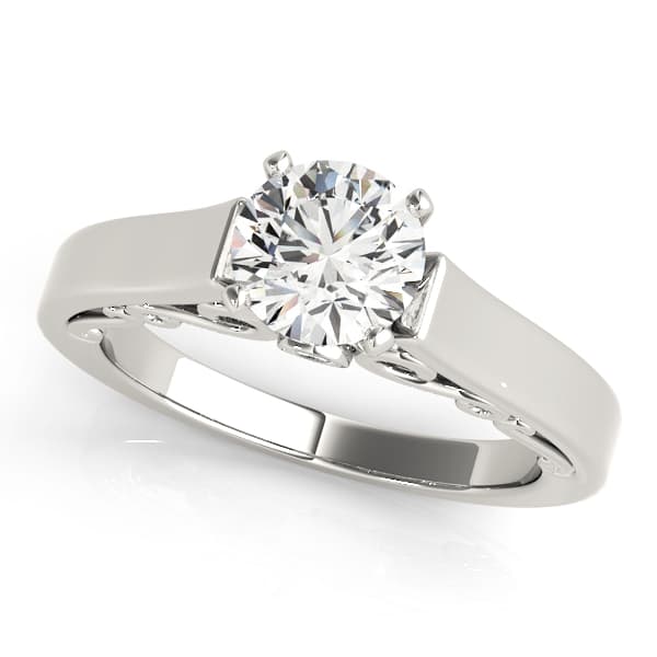Solitaire Filigree Engagement Ring — style 50820 in 10k White Gold