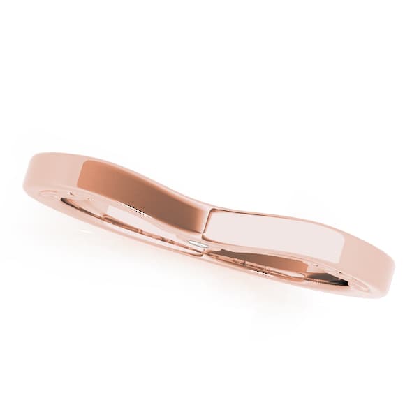Filigree Curved Wedding Band (0.03 ct. tw.), Front view in rose gold