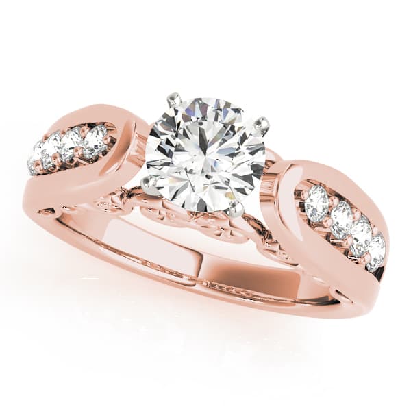 Engagement Ring, style 50821, Front view in rose gold