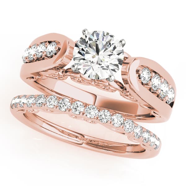 Engagement Ring, style 50821, On hand view in rose gold