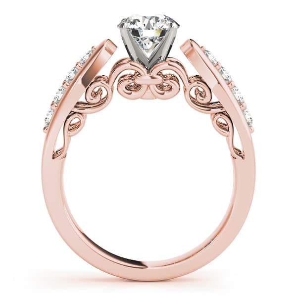 Engagement Ring, style 50821, Side view in rose gold