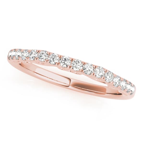 Curved Wedding Band (0.2 ct. tw.), Front view in rose gold