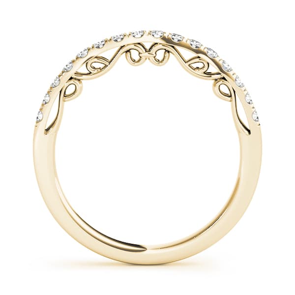Curved Wedding Band (0.2 ct. tw.), Side view in yellow gold
