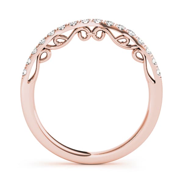 Curved Wedding Band (0.2 ct. tw.), Side view in rose gold