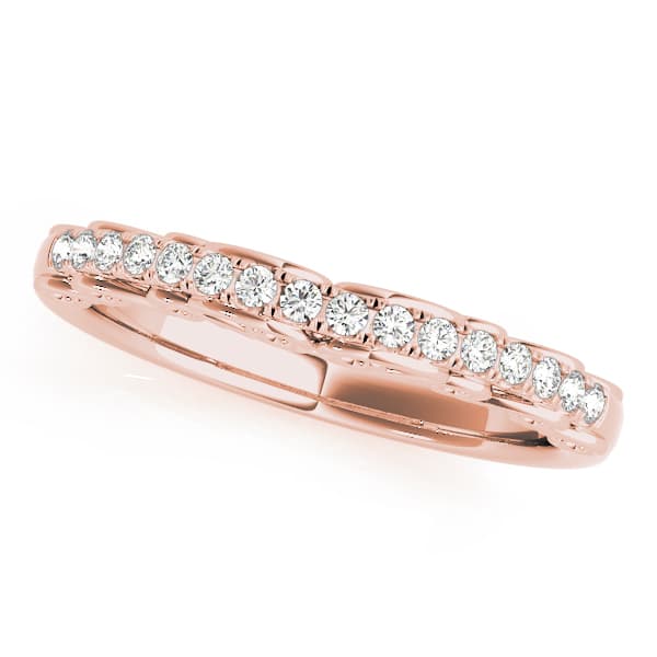 Curved Wedding Band (1/8 ct. tw.), Front view in rose gold