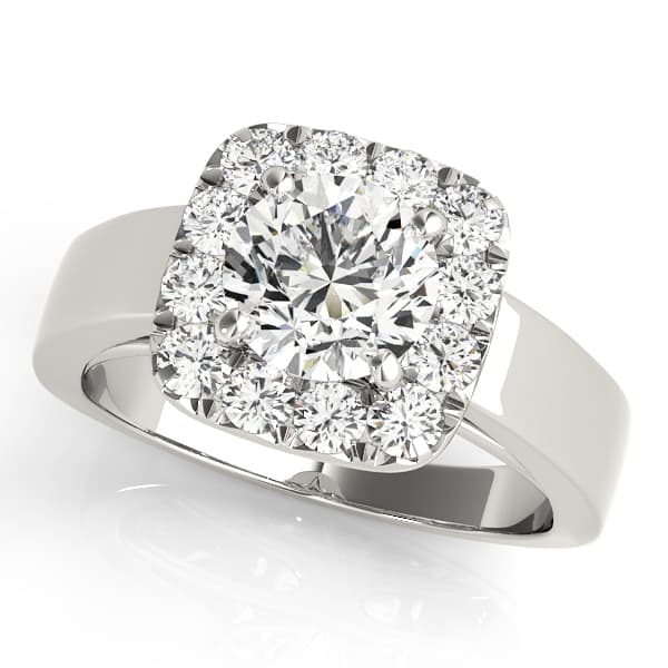 Round Halo Engagement Ring — style 50823 in 10k White Gold