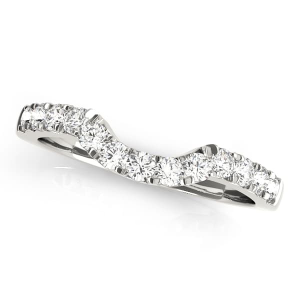 Prong Set Curved Wedding Bands — View 1