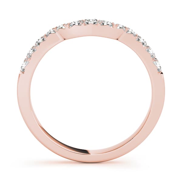 Prong Set Curved Wedding Bands (3/8 ct. tw.), Side view in rose gold
