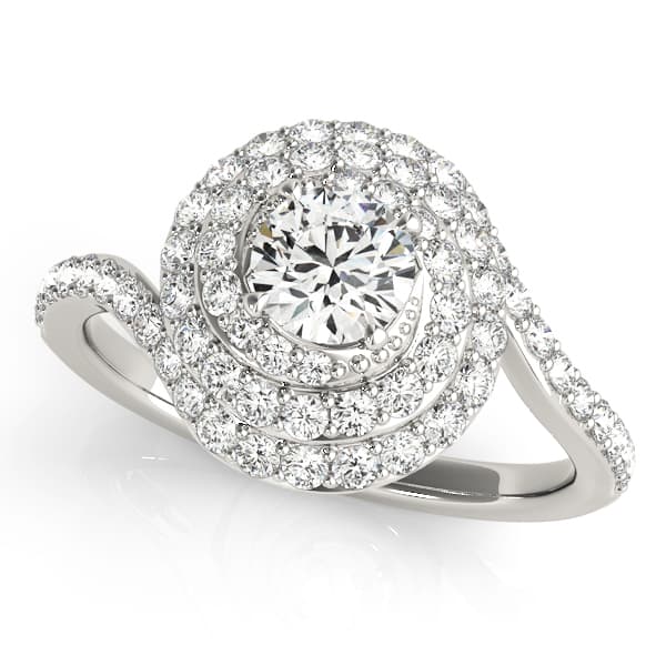 ENGAGEMENT RINGS HALO ROUND — style 50824 in 10k White Gold