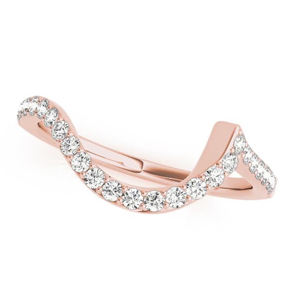 Curved Wedding Band (1/4 ct. tw.), Front view in rose gold