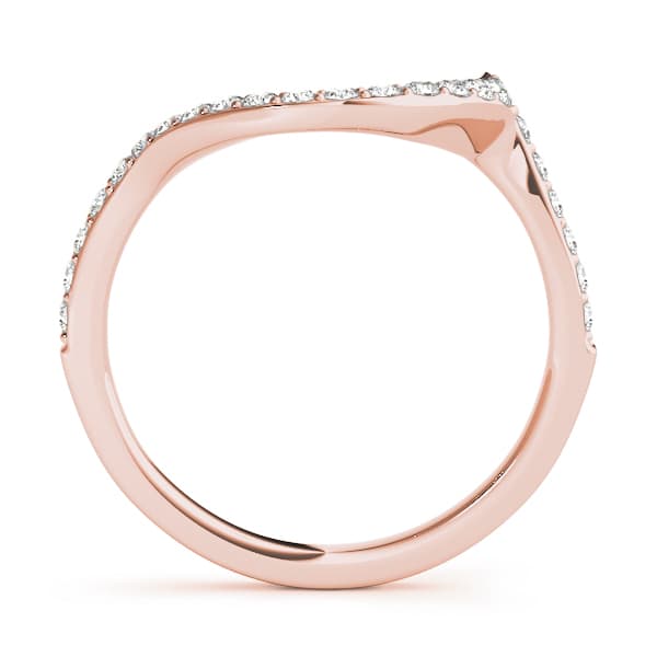 Curved Wedding Band (1/4 ct. tw.), Side view in rose gold